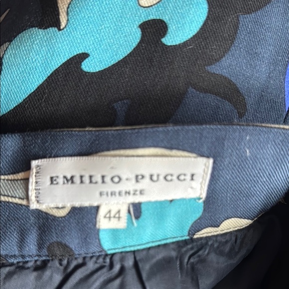 Like New!! Emilio Pucci Blue and Black Skirt with Retro Print 🤩 STUNNING 🤩 - Picture 4 of 15